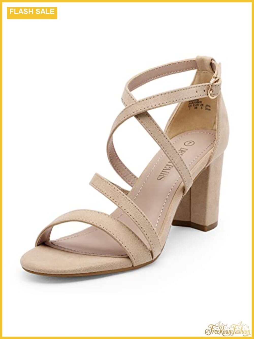 Women's Block Heel Sandals Faux Suede Ankle Strap Dress Shoes